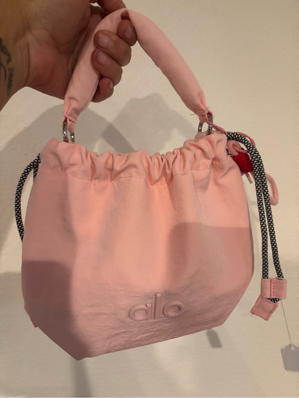 ALO Yoga Blush Pink Drawstring Shoulder Bag
